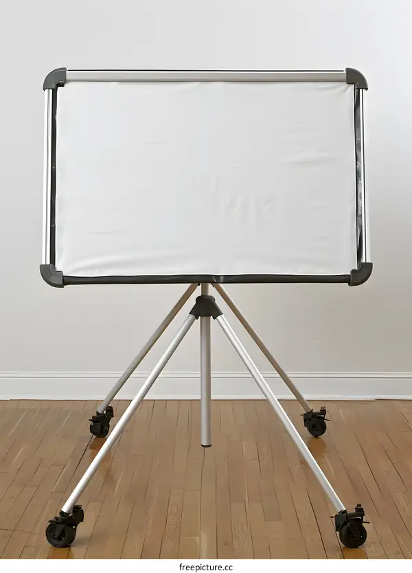 White Screen On Tripod Stand In Room