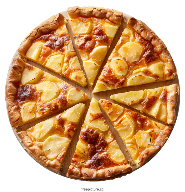 [Transparent Background PNG]Apple Pie Slices on Wooden Board