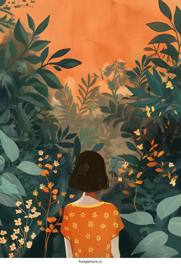 Girl Looking at Nature from Behind