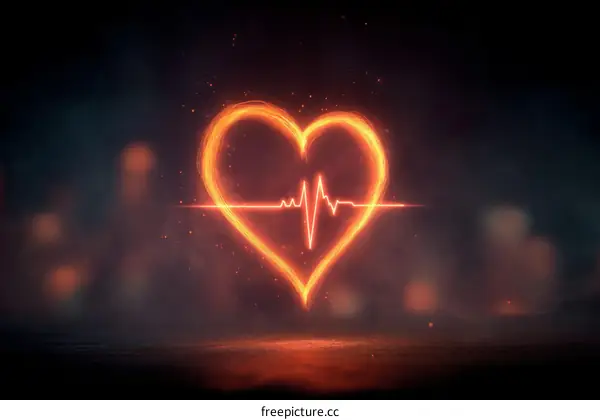 Heartbeat Warm Glow Heart Illustration