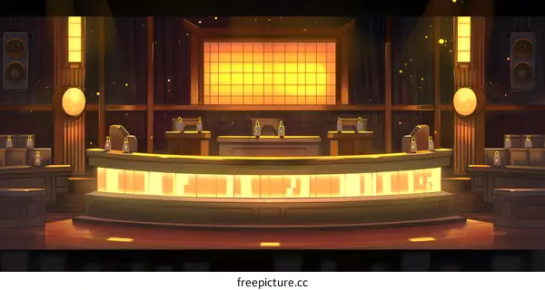 Vintage Stage Background With Light