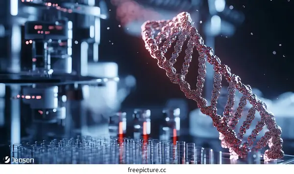 Modern Scientific DNA Double Helix Illustration