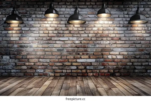 Vintage Brick Wall with Edison Bulbs