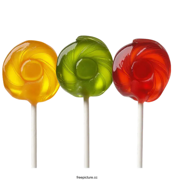 [Transparent Background PNG]Colorful Lollipops on a White Background