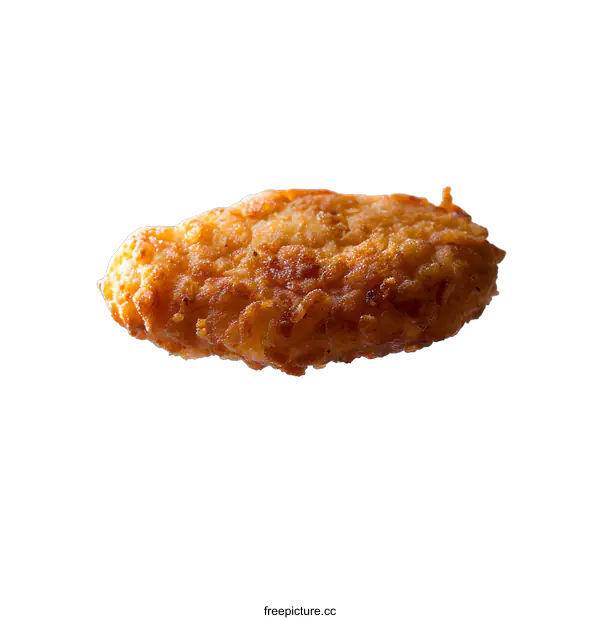 [Transparent Background PNG]Close Up of Crispy Fried Chicken Patty
