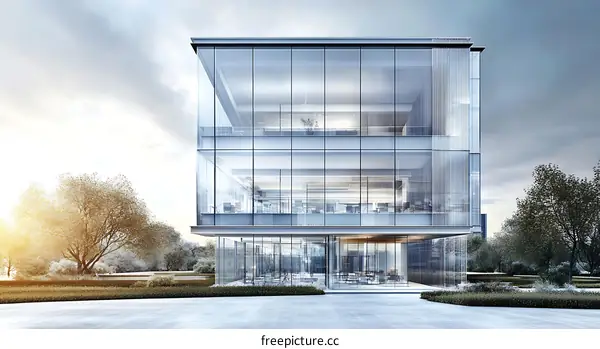 Modern Glass Office Building Exterior Design