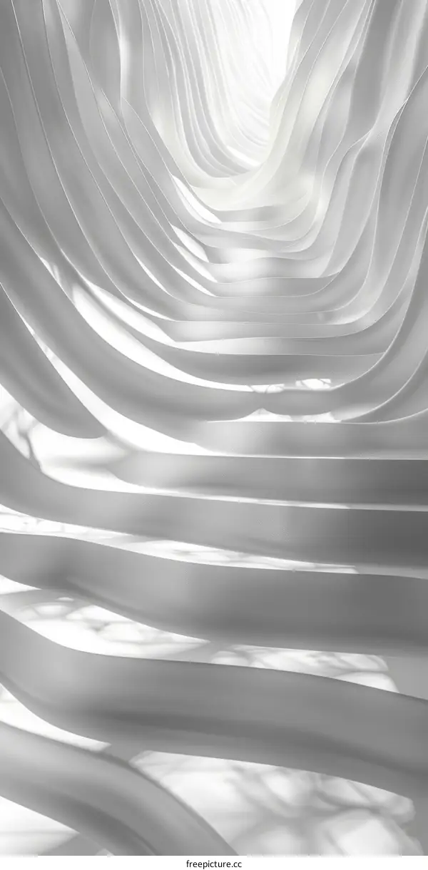 White abstract waves with shadows