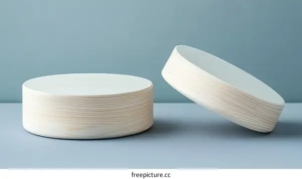 Modern Wooden Display Podiums Minimalist Background