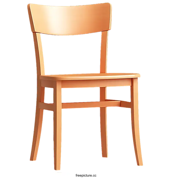 [Transparent Background PNG]Peach Wooden Chair Illustration
