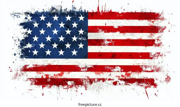 Distressed American Flag Illustration