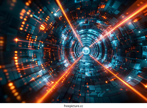 futuristic technology tunnel