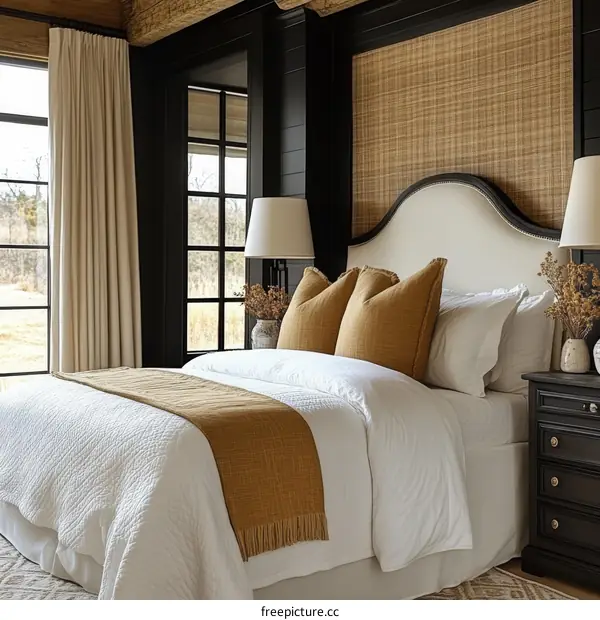 Modern Farmhouse Bedroom with Warm Tones