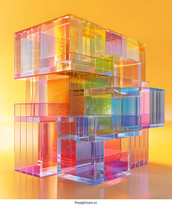 Abstract Glass House Architecture Render