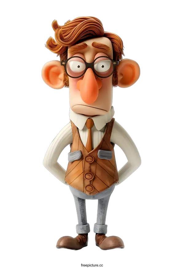 [Transparent Background PNG]Funny Cartoon Character with Big Nose