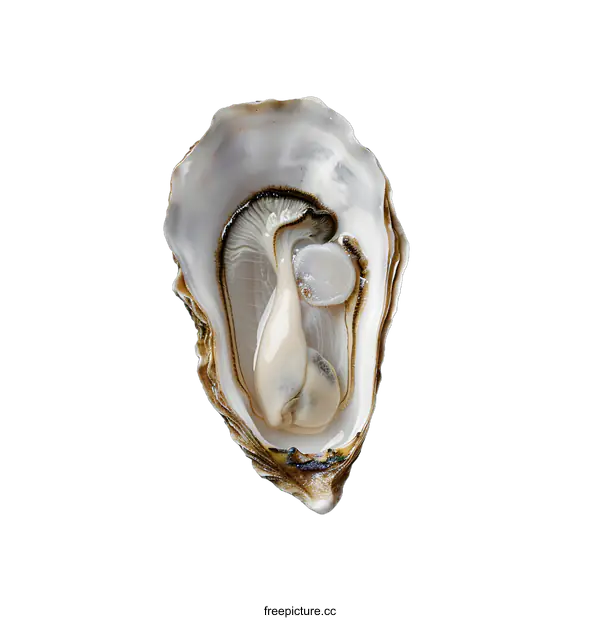 [Transparent Background PNG]Open Oyster on White Background