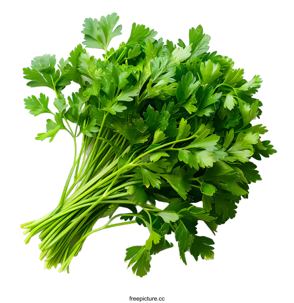 [Transparent Background PNG]Fresh Parsley on White Background