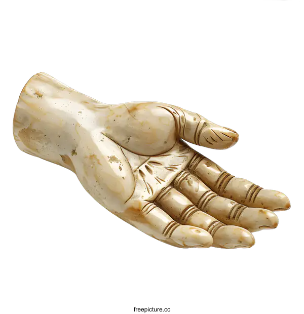 [Transparent Background PNG]A wooden sculpture of a hand
