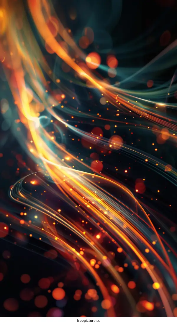 Abstract Light Swirls Orange Blue