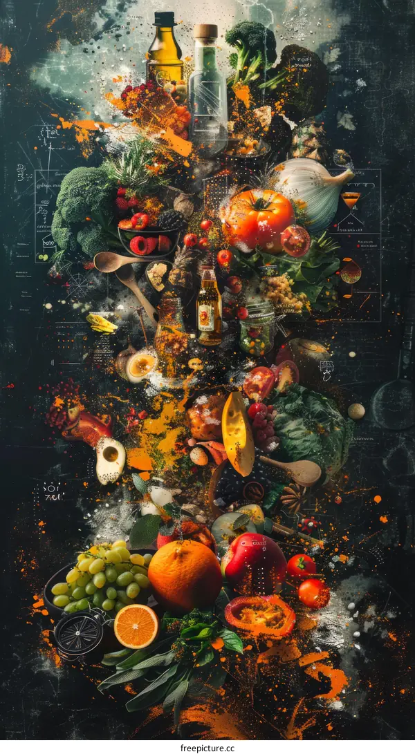 A cornucopia of fruits, vegetables, and spices for a balanced diet