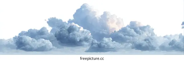Beautiful Fluffy Clouds Against a White Background