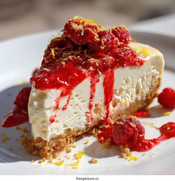 Delicious Lemon Raspberry Cheesecake Slice