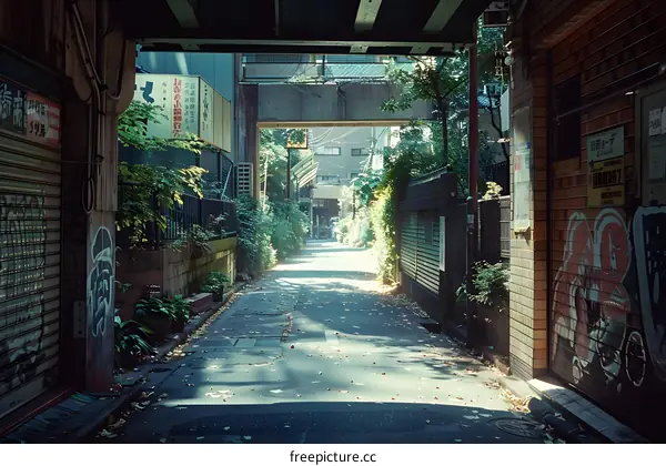 Narrow street in Japan