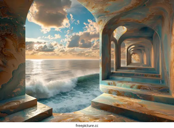 Marble Archway to the Fantasy Seascape