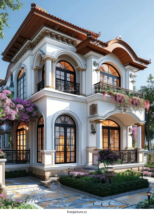 Elegant European Style Mansion Exterior Design