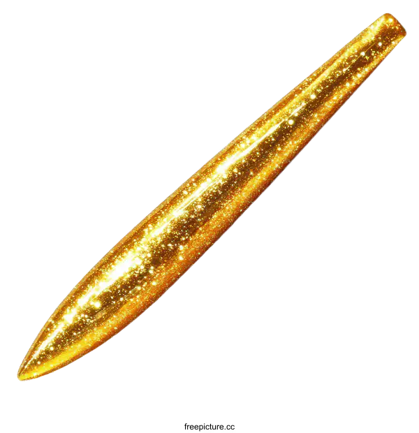 [Transparent Background PNG]Golden Glitter Pen Illustration