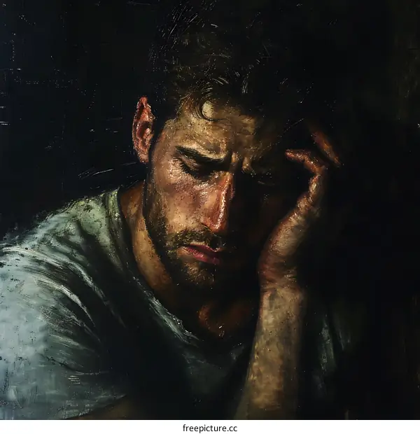 Portrait of a man in deep thought