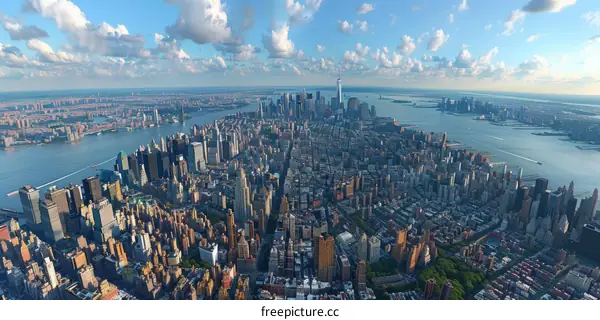 Aerial View of New York City Skyline