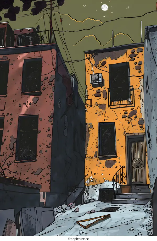 Night Time Alleyway Illustration