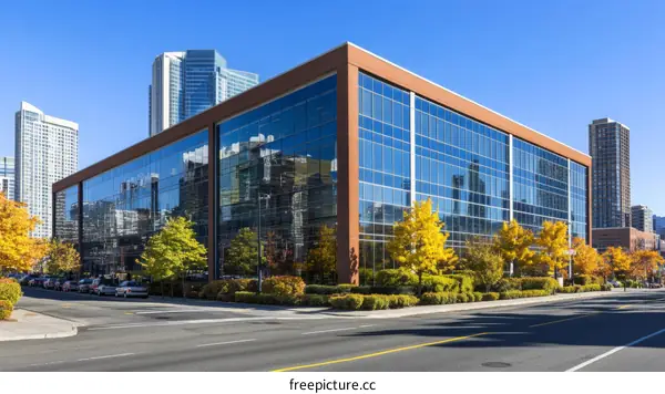 Modern Cityscape Office Building Facade