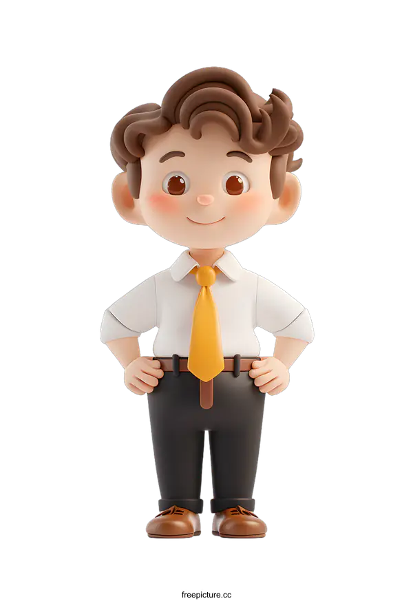 [Transparent Background PNG]3d character of businessman