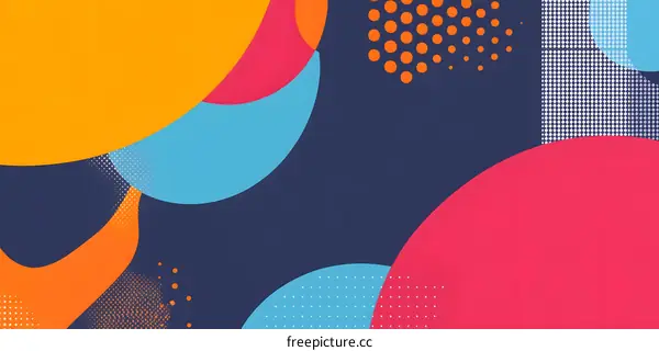 Abstract Geometric Shapes Background with Blue, Orange, and Pink Colors
