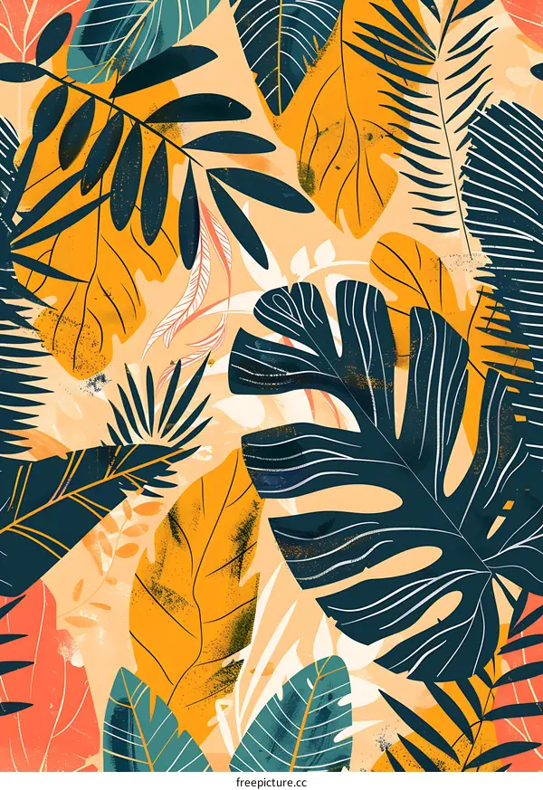 Tropical Leaves Seamless Pattern Design