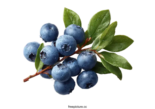[Transparent Background PNG]Fresh Blueberries with Dew Drops