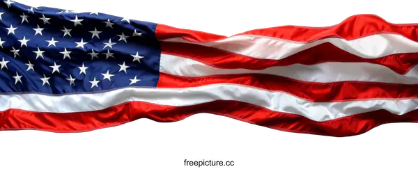 [Transparent Background PNG]American Flag Waving in the Wind