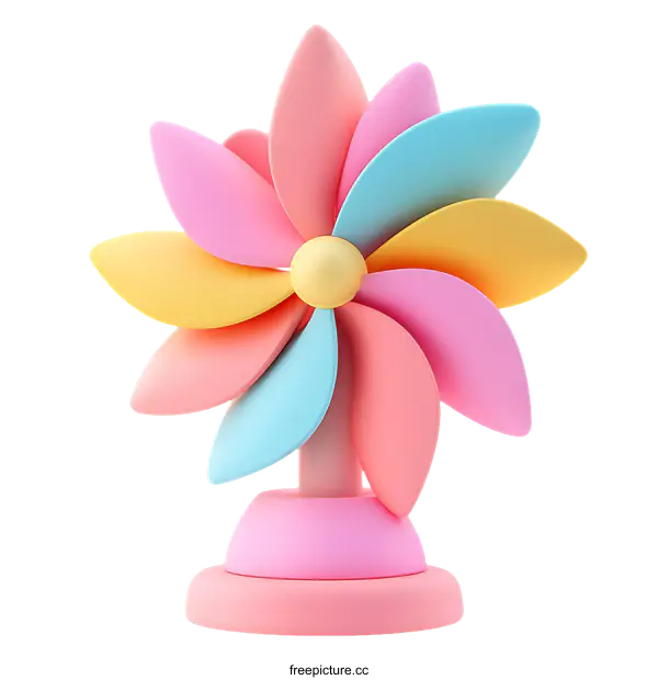 [Transparent Background PNG]Colorful Cartoon Pinwheel Illustration