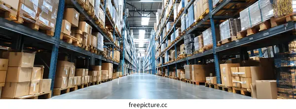 Warehouse Interior with Ample Storage Space