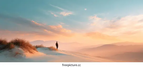 Sunset Serenity on a Desert Dune Landscape