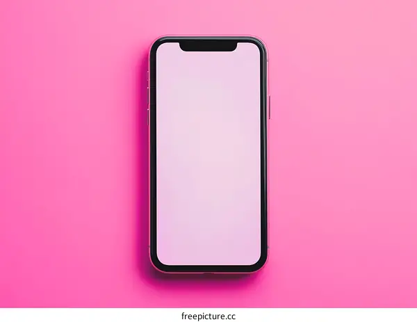 Pink Smartphone Mockup On Pink Background