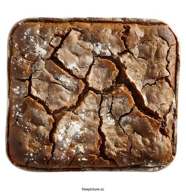 [Transparent Background PNG]Top view of a square-shaped whole grain bread