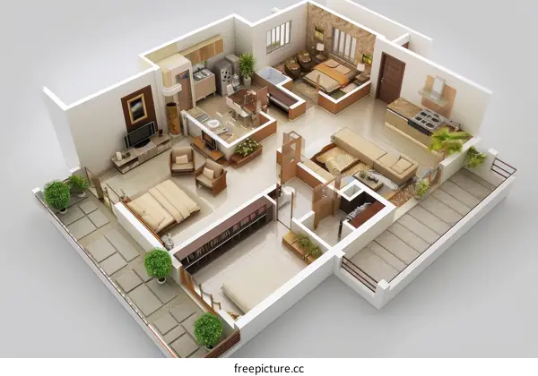 Luxurious 3-Bedroom, 2-Hall Apartment with Stunning Interior Design