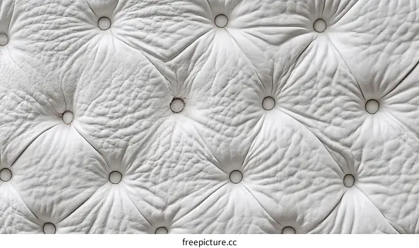 White Upholstery Detail with Button Tufting