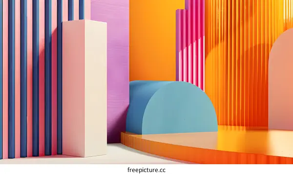 Abstract Colorful Geometric Shapes Background