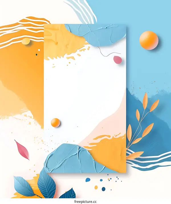 Abstract Art Background with Blue and Yellow Shapes
