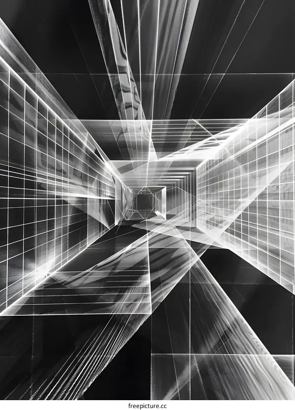 Abstract Black and White Perspective Lines