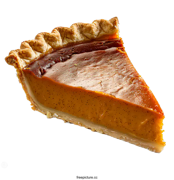 [Transparent Background PNG]Slice of Pumpkin Pie on White Background