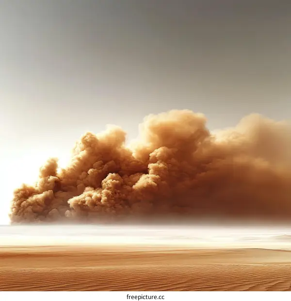Dramatic Desert Sandstorm Sky Landscape